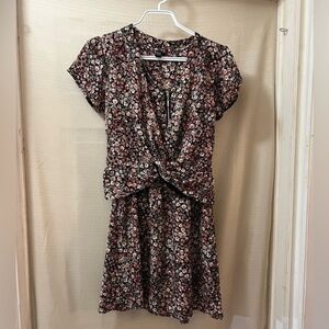 🔴MC two Piece floral dress size xs with removable jacket cute midi sleeveless